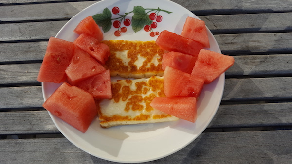 Halloumi och vattenmelon